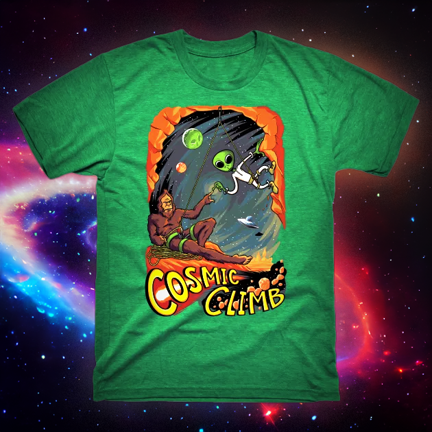Cosmic Climb t-shirt design.