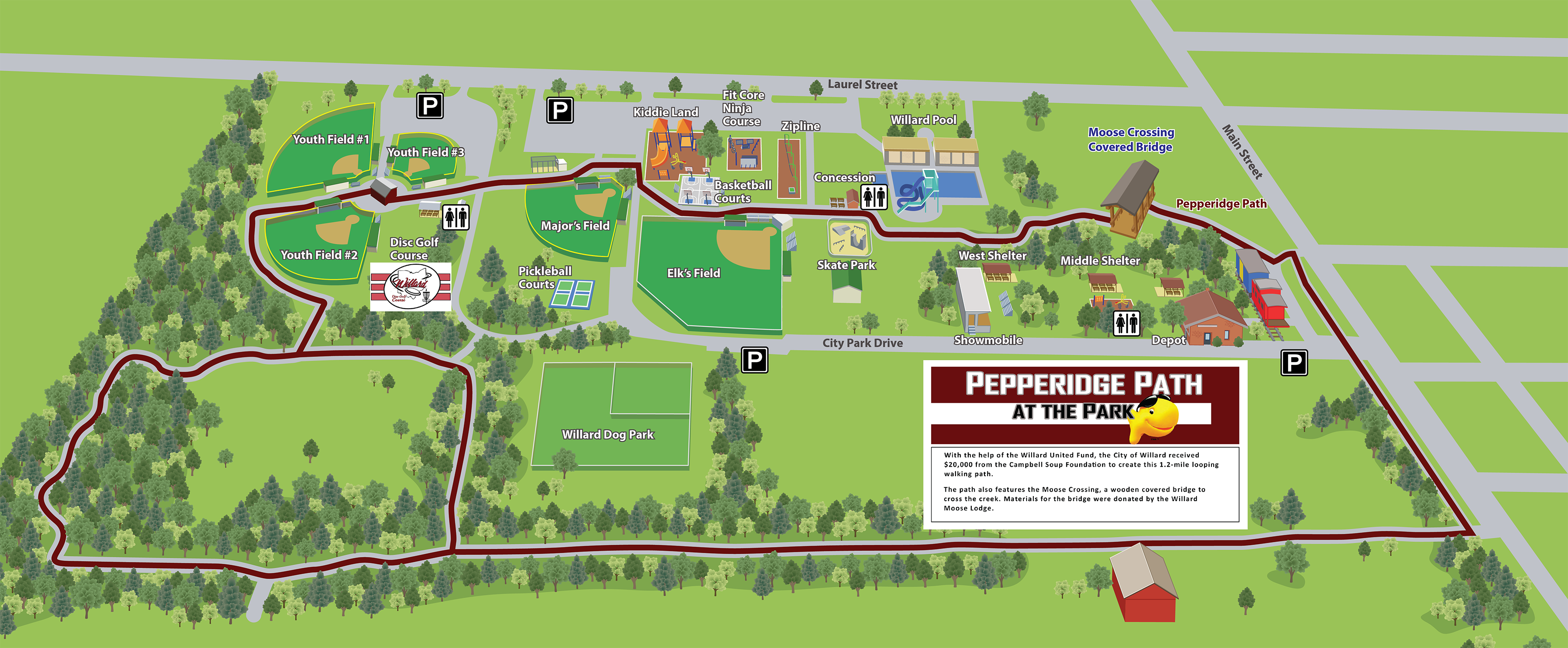 Willard City Parks map illustration.