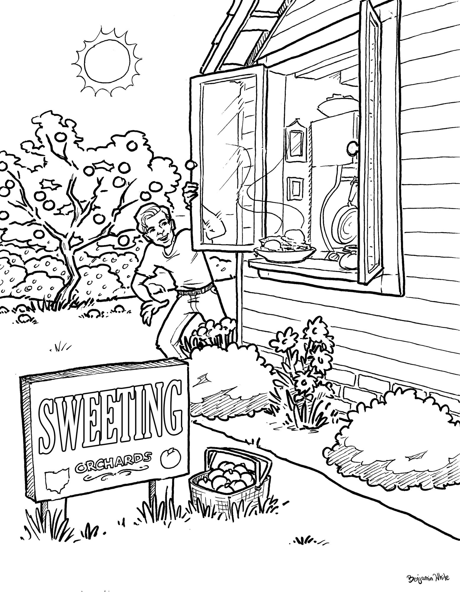 Sweeting Farms coloring page 2024.